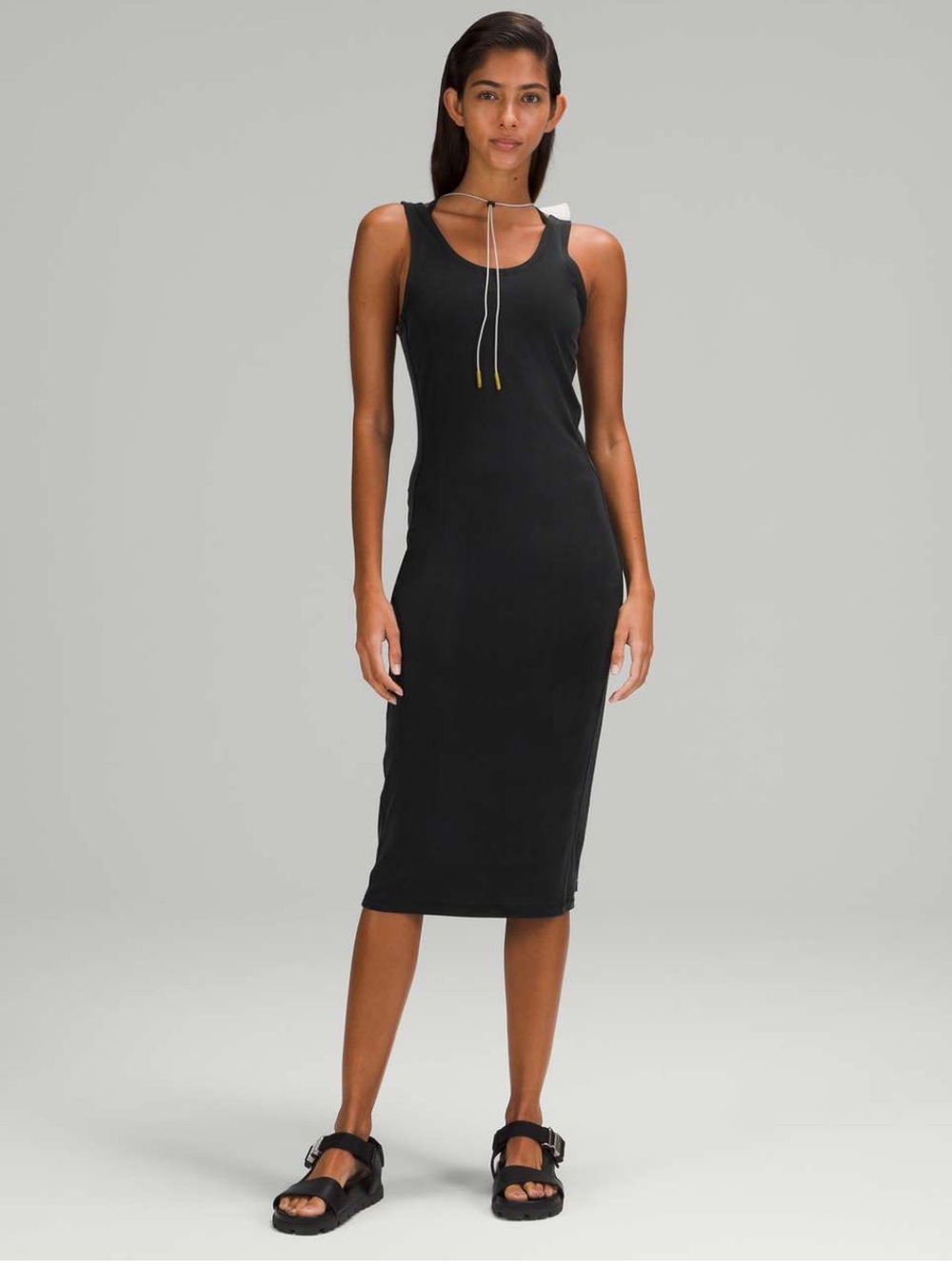 Lululemon black midi dress